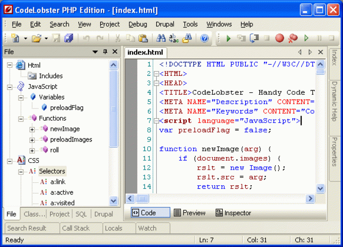 Free PHP, HTML, CSS, JavaScript editor (IDE) – Codelobster PHP Edition